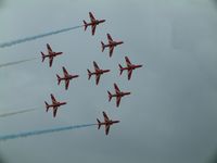 RAF Fairford Airport, Fairford, England United Kingdom (FFD) - Red Arrows at Royal International Air Tattoo 2004 - by Steve Staunton