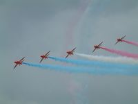 RAF Fairford Airport, Fairford, England United Kingdom (FFD) - Red Arrows at Royal International Air Tattoo 2004 - by Steve Staunton