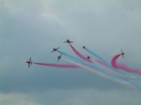 RAF Fairford Airport, Fairford, England United Kingdom (FFD) - Red Arrows at Royal International Air Tattoo 2004 - by Steve Staunton