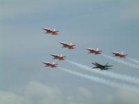 RAF Fairford Airport, Fairford, England United Kingdom (FFD) - Patrouille Suisse at Royal International Air Tattoo 2004 - by Steve Staunton