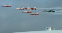 RAF Fairford Airport, Fairford, England United Kingdom (FFD) - Patrouille Suisse at Royal International Air Tattoo 2004 - by Steve Staunton