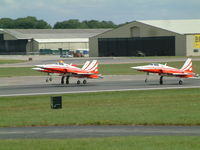 RAF Fairford Airport, Fairford, England United Kingdom (FFD) - Patrouille Suisse at Royal International Air Tattoo 2004 - by Steve Staunton