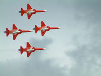 RAF Fairford Airport, Fairford, England United Kingdom (FFD) - Patrouille Suisse at Royal International Air Tattoo 2004 - by Steve Staunton