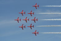 RAF Fairford Airport, Fairford, England United Kingdom (FFD) - The Red Arrows at Royal International Air Tattoo 2006 - by Steve Staunton