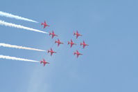 RAF Fairford Airport, Fairford, England United Kingdom (FFD) - The Red Arrows at Royal International Air Tattoo 2006 - by Steve Staunton