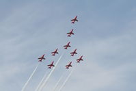 RAF Fairford Airport, Fairford, England United Kingdom (FFD) - The Red Arrows at Royal International Air Tattoo 2006 - by Steve Staunton