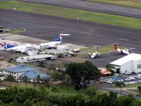 Cairns International Airport, Cairns, Queensland Australia (YBCS) - View of the Cargo ramp from the adjacent Mountain park - by Terry Fletcher