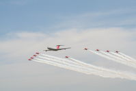 RAF Fairford Airport, Fairford, England United Kingdom (FFD) - Red Arrows and VC10 XV104 at Royal International Air Tattoo 2006 - by Steve Staunton