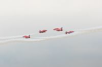 RAF Fairford Airport, Fairford, England United Kingdom (FFD) - Red Arrows at Royal International Air Tattoo 2007 - by Steve Staunton