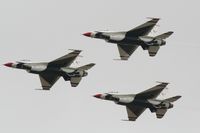 RAF Fairford Airport, Fairford, England United Kingdom (FFD) - Thunderbirds practice at Royal International Air Tattoo 2007 - by Steve Staunton