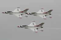 RAF Fairford Airport, Fairford, England United Kingdom (FFD) - Thunderbirds practice at Royal International Air Tattoo 2007 - by Steve Staunton