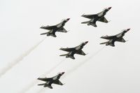 RAF Fairford Airport, Fairford, England United Kingdom (FFD) - Thunderbirds practice at Royal International Air Tattoo 2007 - by Steve Staunton