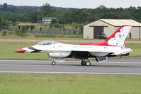 RAF Fairford Airport, Fairford, England United Kingdom (FFD) - Thunderbirds practice at Royal International Air Tattoo 2007 - by Steve Staunton