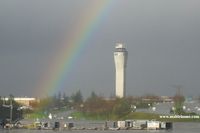 Seattle-tacoma International Airport (SEA) - Rainbow over the control tower - by Michel Teiten ( www.mablehome.com )