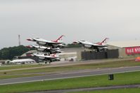 RAF Fairford Airport, Fairford, England United Kingdom (FFD) - Thunderbirds display at Royal International Air Tattoo 2007 - by Steve Staunton