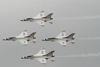 RAF Fairford Airport, Fairford, England United Kingdom (FFD) - Thunderbirds display at Royal International Air Tattoo 2007 - by Steve Staunton