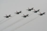 RAF Fairford Airport, Fairford, England United Kingdom (FFD) - Thunderbirds display at Royal International Air Tattoo 2007 - by Steve Staunton