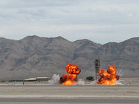 Nellis Afb Airport (LSV) - Nellis AFB ATCT with smoke from mock wargames. Aviation Nation 2007 - by Brad Campbell