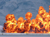 Nellis Afb Airport (LSV) - Explosions at Aviation Nation 2007 - by Brad Campbell
