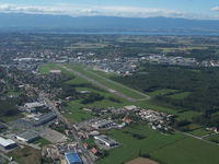 Annemasse Airport - We can see the Geneva Lake - by Fanste54