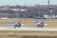 Fort Worth Nas Jrb/carswell Field Airport (NFW) - Two chase aircraft from Edwards AFB in town for F-35 flight test. - 92-0455 and 92-0456 - by Zane Adams