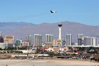 Mc Carran International Airport (LAS) - Las Vegas skyline as seen from parking structure looking northwest. - by Dean Heald