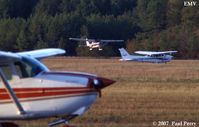 Emporia-greensville Regional Airport (EMV) - All three of the 172s on the field at the time: N739XL, N447SP, and N3030U - by Paul Perry