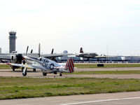 Dallas Love Field Airport (DAL) - Collings Foundation B-27 landing while the B-24 and P-51C wait their turn. - by Zane Adams