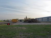 Crystal Airport (MIC) - The end of a hangar.  This hangar had a fire on Sunday 27-April-2008.  The unburnt part was torn down, and a new hangar will be built. - by Timothy Aanerud