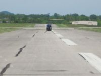 Clark Regional Airport (JVY) - Helicopter landing on runway 32. - by Bob Simmermon