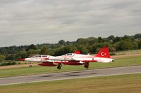 RAF Fairford Airport, Fairford, England United Kingdom (EGVA) - Taken at the Royal International Air Tattoo 2008 during arrivals and departures (show days cancelled due to bad weather) - by Steve Staunton