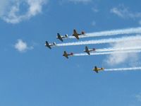 Fairfield County Airport (LHQ) - AT-6 formation at Wings of Victory airshow - Lancaster, Ohio - by Bob Simmermon