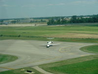 James M Cox Dayton International Airport (DAY) - On Final for Rwy 24R, from N2111Q Beech BONANZA 36 - by Doug Robertson