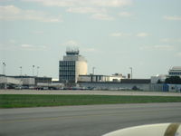 James M Cox Dayton International Airport (DAY) - Air Traffic Control Tower from N2111Q Beech BONANZA 36 taxiing in - by Doug Robertson