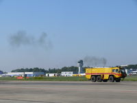 Maastricht Aachen Airport, Maastricht Netherlands (EHBK) - Fire-truck demo during Vlaai-in 2008 - by Alex Smit