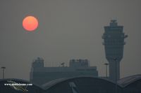 Hong Kong International Airport, Hong Kong Hong Kong (VHHH) - Sundown on HKIA Control Tower - by Michel Teiten ( www.mablehome.com )