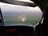 Hawarden Airport, Chester, England United Kingdom (EGNR) - short finals into Hawarden, its just started raining - by chris hall