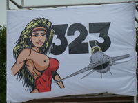Leeuwarden Air Base - Goddess of the hunters Diana is in the squadron-sign of Leeuwarden based 323 Squadron, this banner was high up during the Royal Netherlands Air Force open house - by Alex Smit