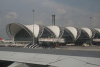 Suvarnabhumi Airport (New Bangkok International Airport), Samut Prakan (near Bangkok) Thailand (VTBS) - taxiing to gate - by Daniel Vanderauwera