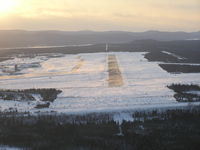 CFB Goose Bay (Goose Bay Airport) - Runway 26 at Goose Bay. Wind 300 at 18, gusts to 28, blowing snow. - by John J. Boling