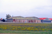 Toulouse Airport, Blagnac Airport France (LFBO) - Old hangar building, seen from taxiing aircraft window. - by BigDaeng