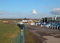 White Waltham Airfield Airport, White Waltham, England United Kingdom (EGLM) - WEST LONDON AERO CLUB CLUB HOUSE ON RIGHT BEHIND CAR PARK - by BIKE PILOT