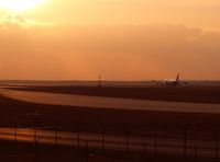 Frankfurt International Airport, Frankfurt am Main Germany (FRA) - Cathay Pacific after touch down in the sunset - by Florian Seibert