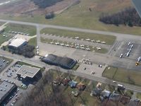 Blue Ash Airport, Cincinnati, Ohio United States (ISZ) - View of the ramp from pattern altitude. - by Bob Simmermon