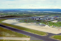 CFB Goose Bay (Goose Bay Airport), Happy Valley-Goose Bay, Newfoundland and Labrador Canada (CYYR) - Goose Bay overview taken out of a LAB Air Otter C-GLJH (Kodachrome slide scan) - by FBE
