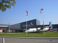 Lelystad Airport, Lelystad Netherlands (EHLE) - Aviodrome Aviation Museum at Lelystad Airport , Fokker F50 , PH-OSI as Gate Guard - by Henk Geerlings