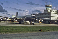 Kwajalein Airport, Kwajalein Marshall Islands (PKWA) - Trust Territory (Dept of the Interior) DC-4 prepares to depart for 5 hour flight to Truk. - by jdvoss