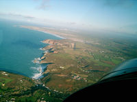 Perranporth Airfield Airport, Perranporth, England United Kingdom (EGTP) - Final approach to Perranporth runway 05. - by captainflynn