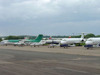 London Southend Airport - Overview of the storage area at Southend in May 2004. - by Andrew Simpson