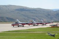 Kamloops Airport, Kamloops, British Columbia Canada (CYKA) - Snowbirds making a quick stop at Kamloops on their way to the airshow at CFB Comox - by Michel Teiten ( www.mablehome.com )